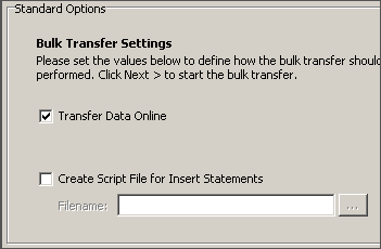 Select Transfer Data Online and click Next.
