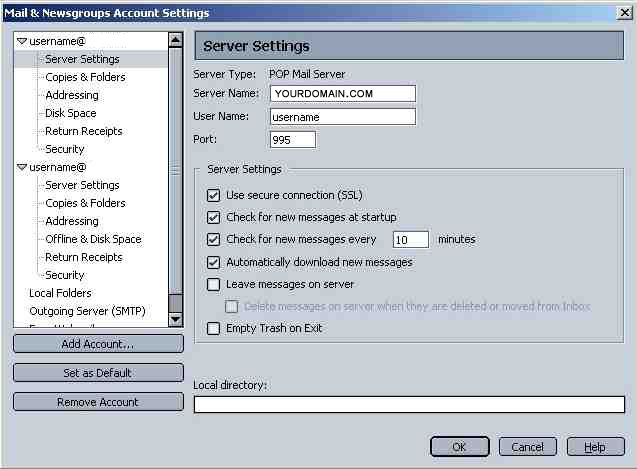 mail and newsgroup account settings 1